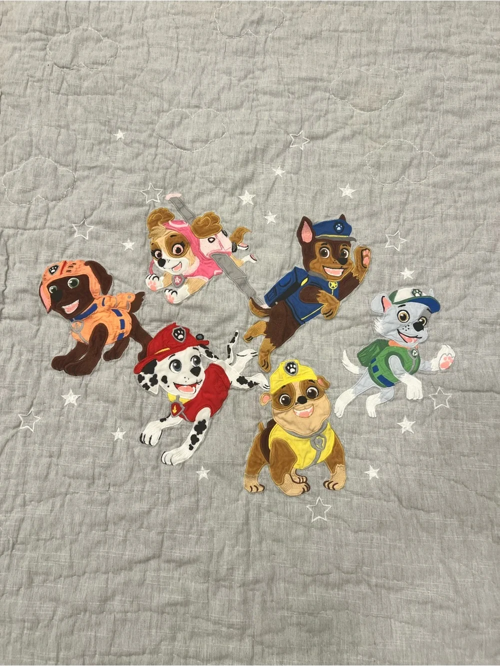 Pottery Barn Kids Gray Paw Patrol Quilted Baby Blanket